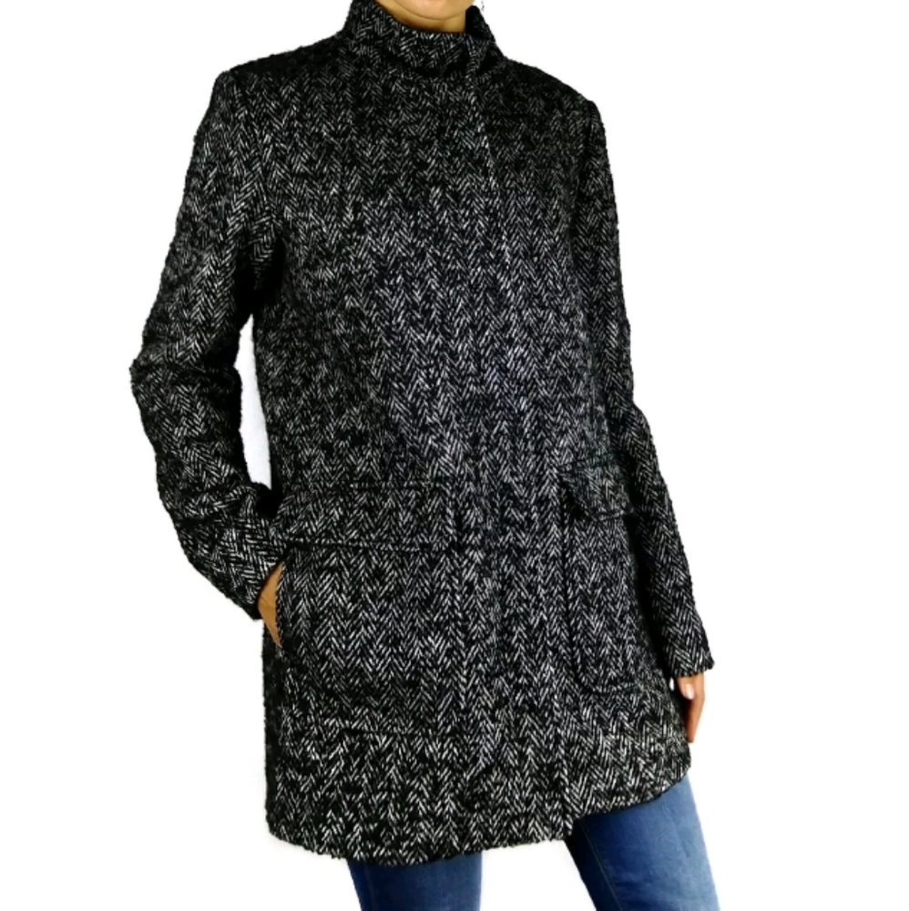 Theory wool blend herringbone cocoon dolina coat